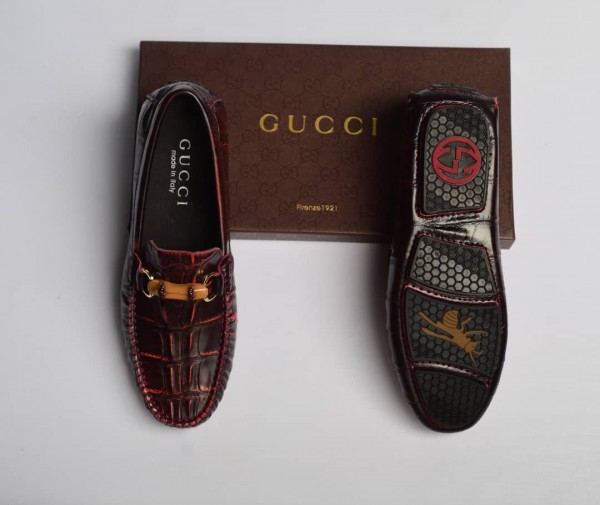 Luxury Gucci Designer Italian Loafer Shoe-burgundi