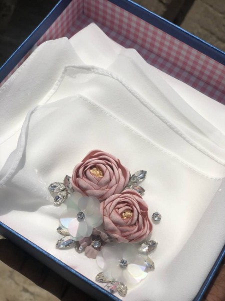 Diamond Crystal Chiffon Veils With Gift Box"