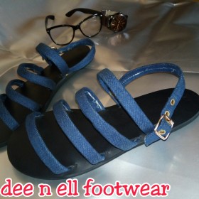 Dee N Ell Jean Stripes Sandals...