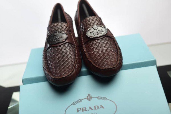 Luxury Prada Designer Italian Loafer Shoe-brown