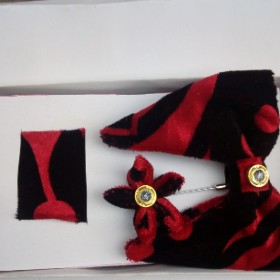 Red Black Butterfly Bow Tie